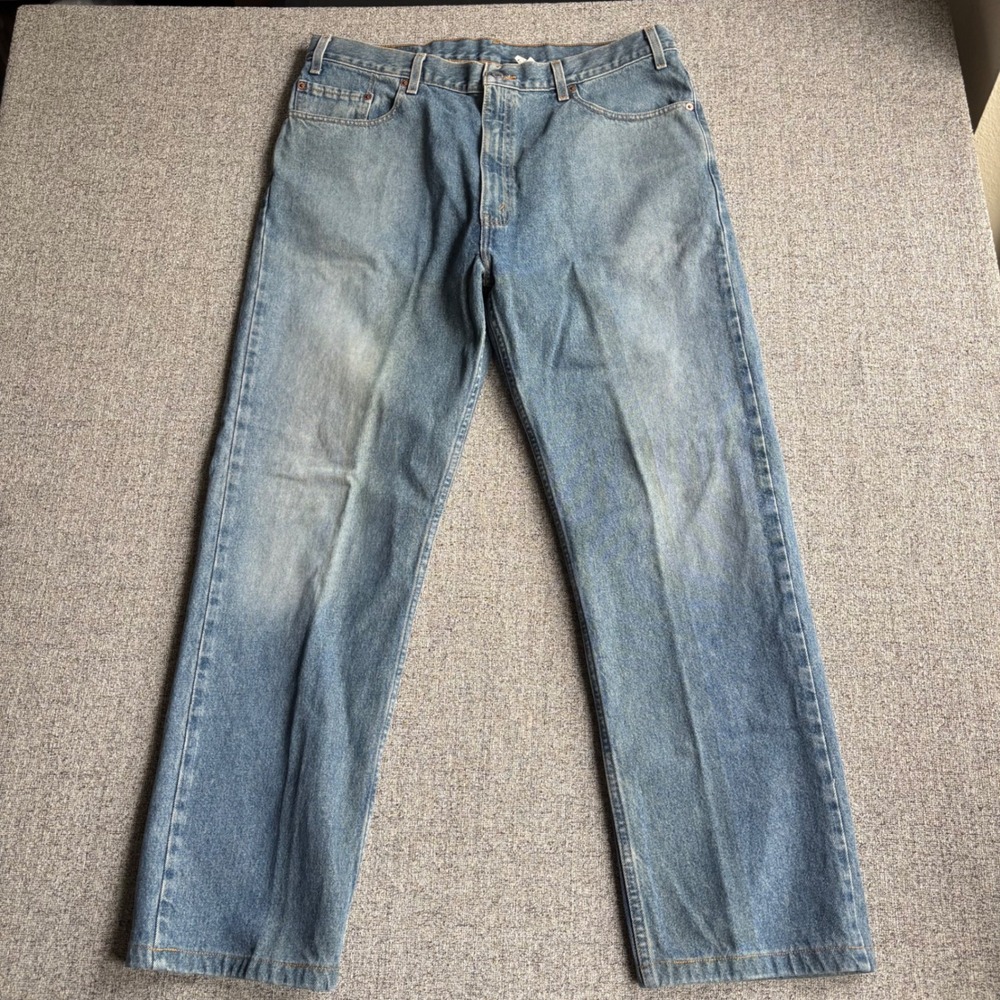Levis 505 Vintage Mens 38x31 Regular Fit Straight Leg Denim Faded